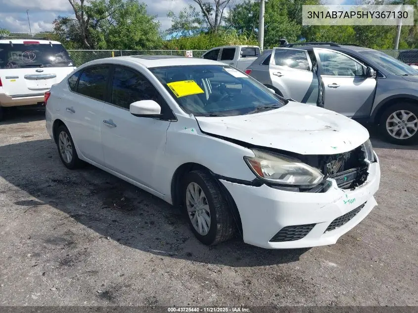 3N1AB7AP5HY367130 2017 Nissan Sentra Sv