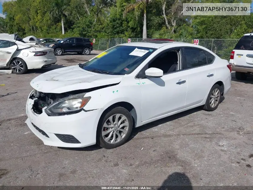 3N1AB7AP5HY367130 2017 Nissan Sentra Sv
