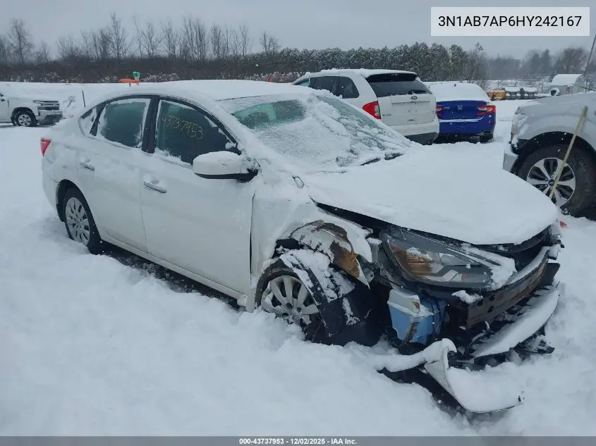 3N1AB7AP6HY242167 2017 Nissan Sentra S