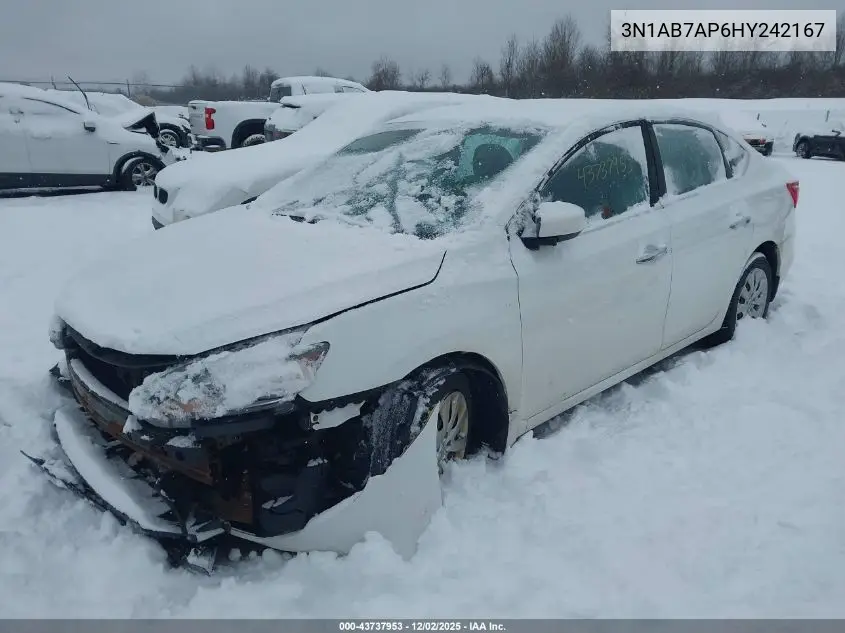 3N1AB7AP6HY242167 2017 Nissan Sentra S