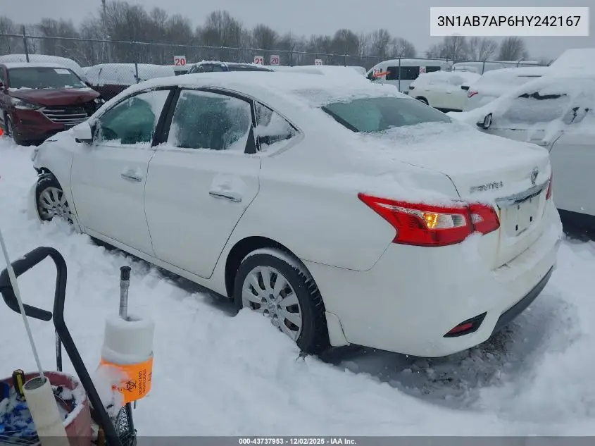 3N1AB7AP6HY242167 2017 Nissan Sentra S