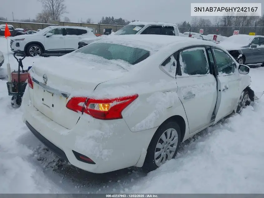 3N1AB7AP6HY242167 2017 Nissan Sentra S