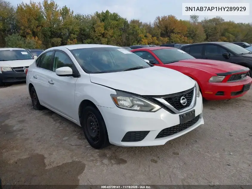 3N1AB7AP1HY289929 2017 Nissan Sentra Sv