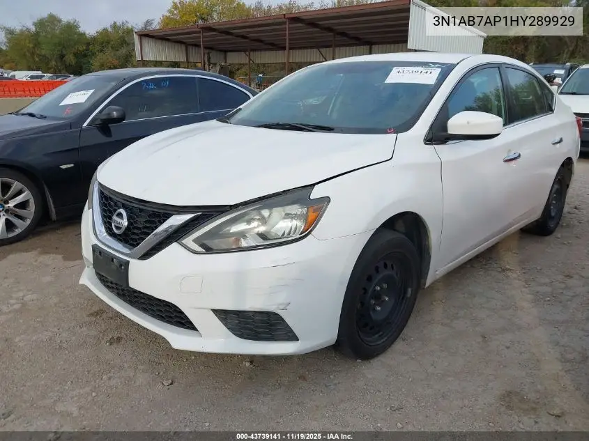 3N1AB7AP1HY289929 2017 Nissan Sentra Sv
