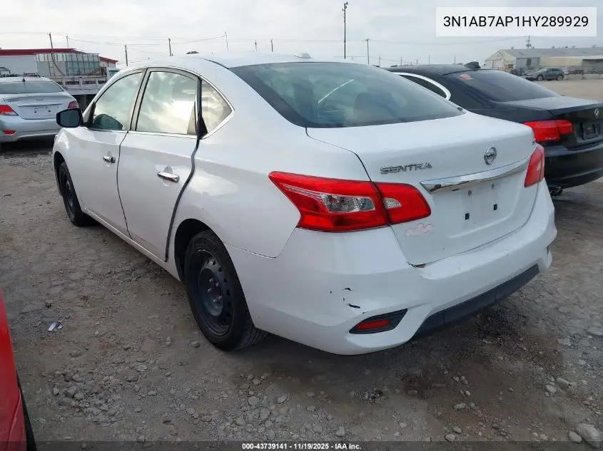 3N1AB7AP1HY289929 2017 Nissan Sentra Sv