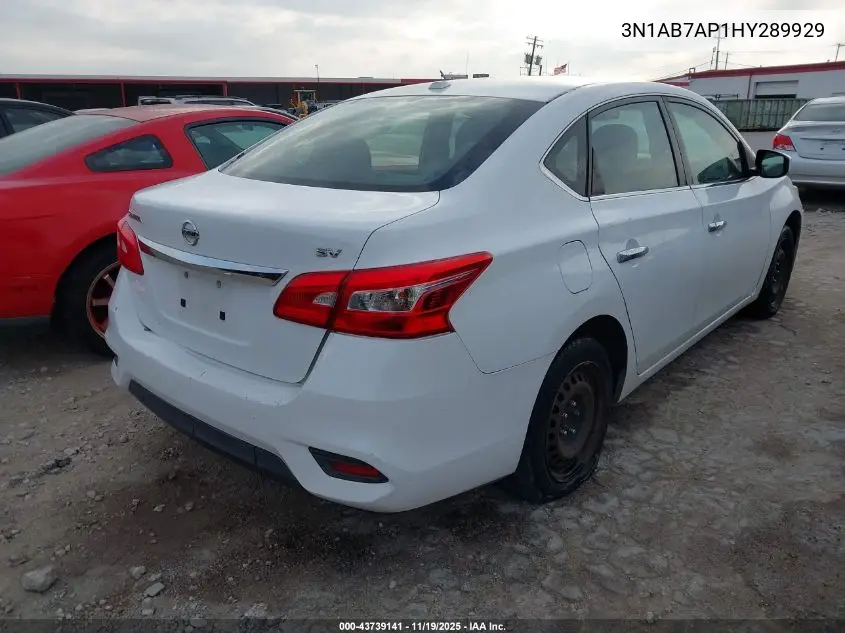 3N1AB7AP1HY289929 2017 Nissan Sentra Sv