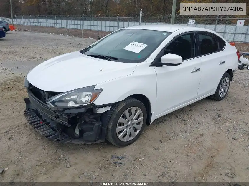 3N1AB7AP9HY274305 2017 Nissan Sentra S