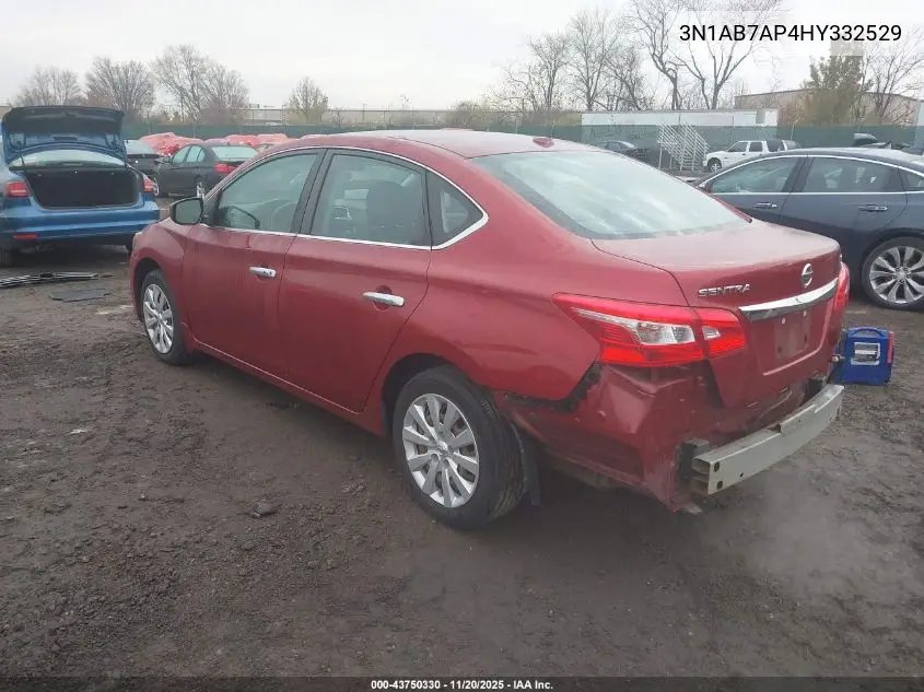 3N1AB7AP4HY332529 2017 Nissan Sentra Sv