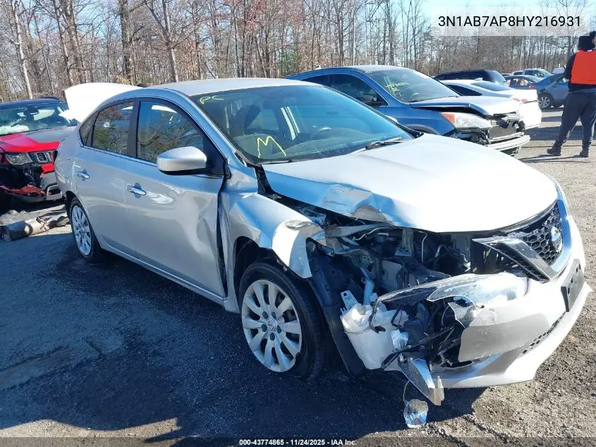 3N1AB7AP8HY216931 2017 Nissan Sentra Sv