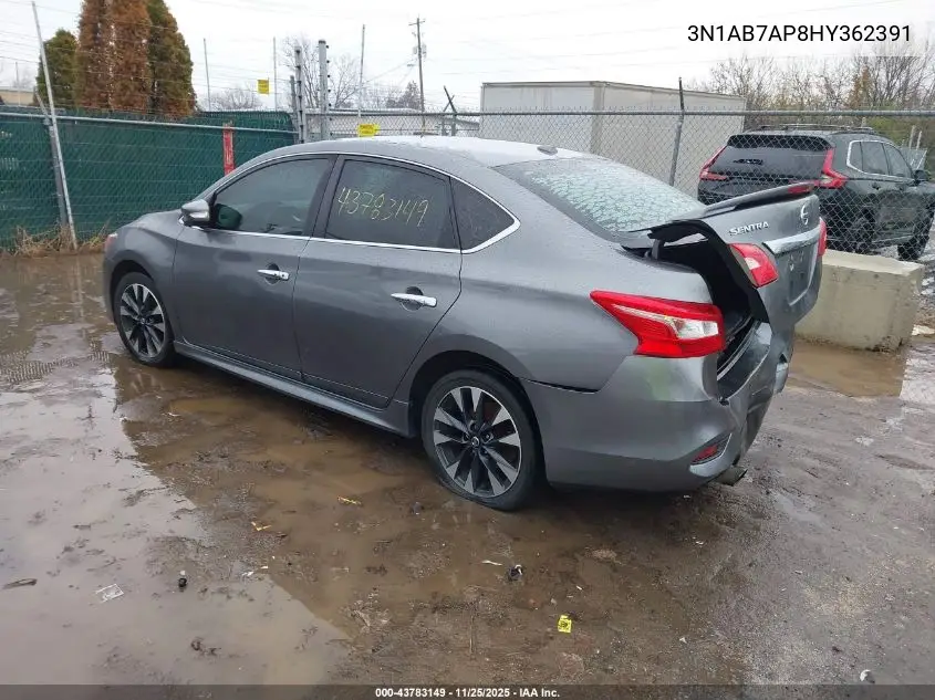 3N1AB7AP8HY362391 2017 Nissan Sentra Sr