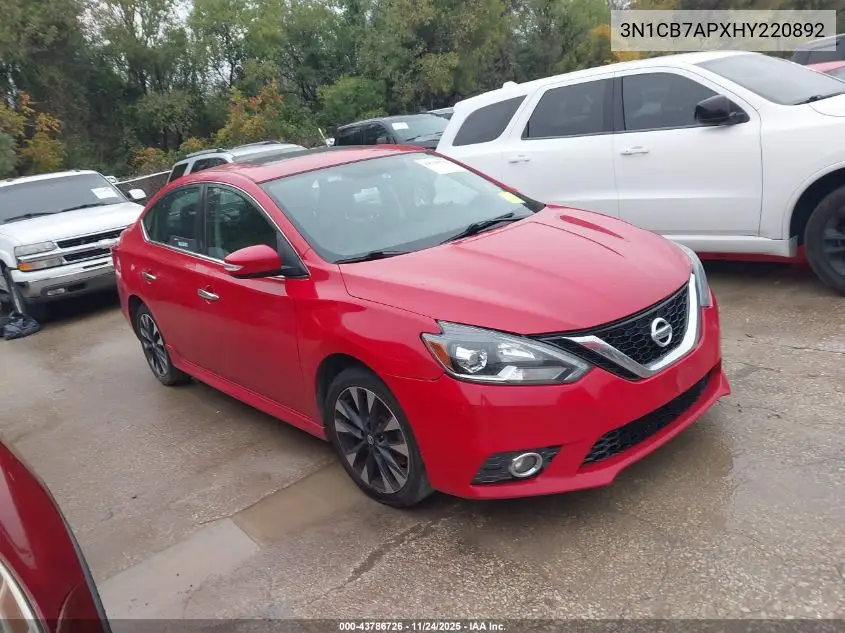 3N1CB7APXHY220892 2017 Nissan Sentra Sr Turbo