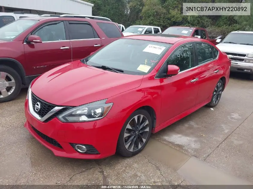 3N1CB7APXHY220892 2017 Nissan Sentra Sr Turbo