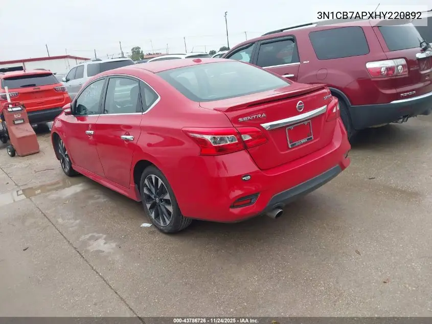 3N1CB7APXHY220892 2017 Nissan Sentra Sr Turbo