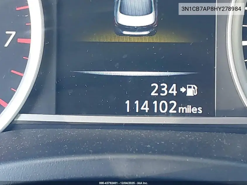 3N1CB7AP8HY278984 2017 Nissan Sentra Sr Turbo