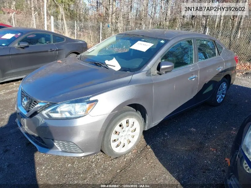 3N1AB7AP2HY392602 2017 Nissan Sentra S