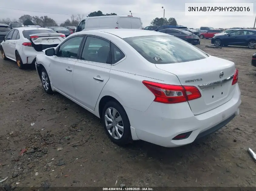 3N1AB7AP9HY293016 2017 Nissan Sentra S