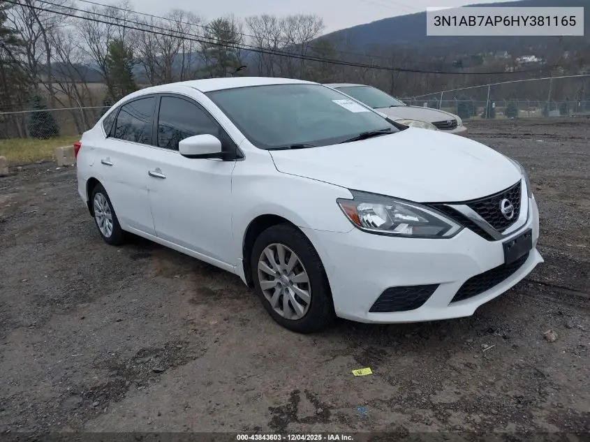 3N1AB7AP6HY381165 2017 Nissan Sentra Sv