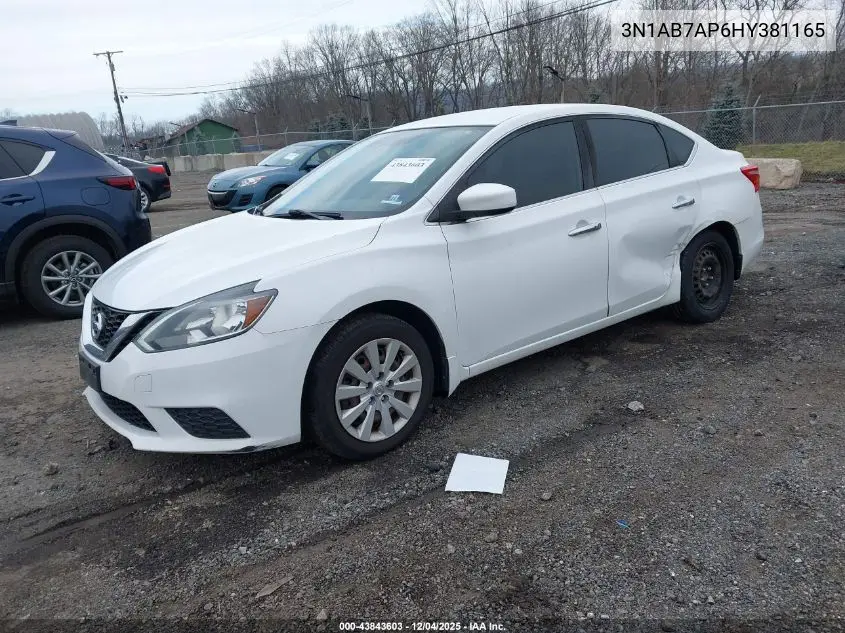 3N1AB7AP6HY381165 2017 Nissan Sentra Sv