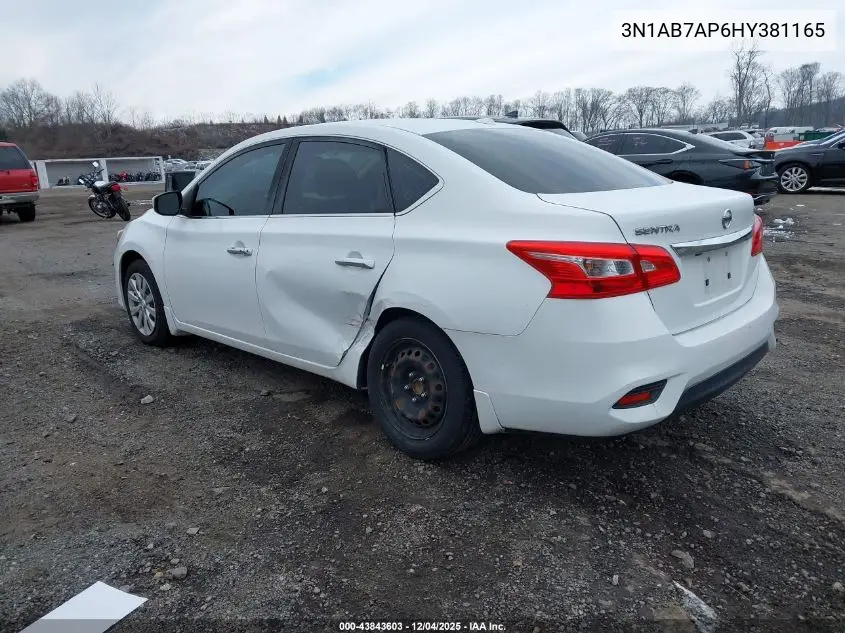 3N1AB7AP6HY381165 2017 Nissan Sentra Sv