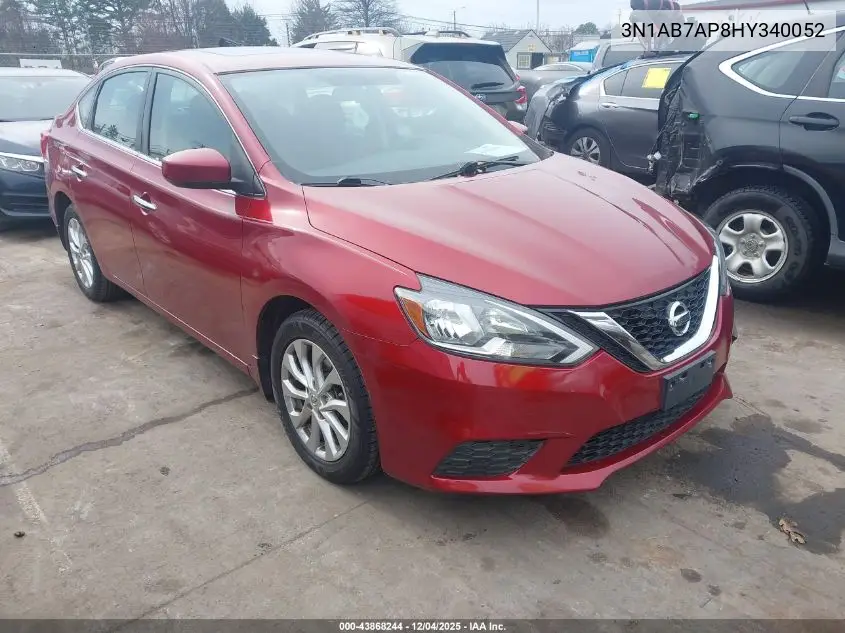 3N1AB7AP8HY340052 2017 Nissan Sentra Sv