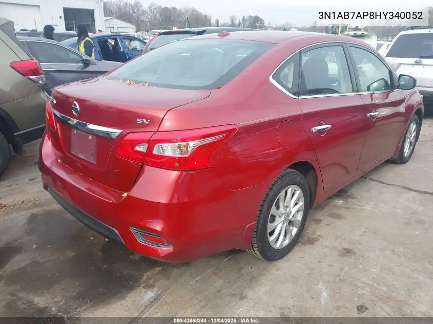 3N1AB7AP8HY340052 2017 Nissan Sentra Sv