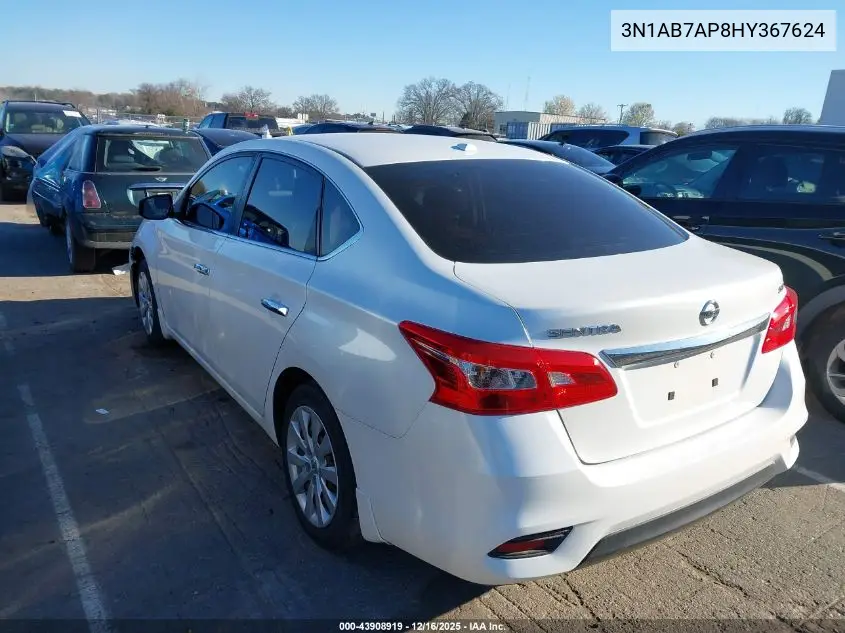 3N1AB7AP8HY367624 2017 Nissan Sentra Sv