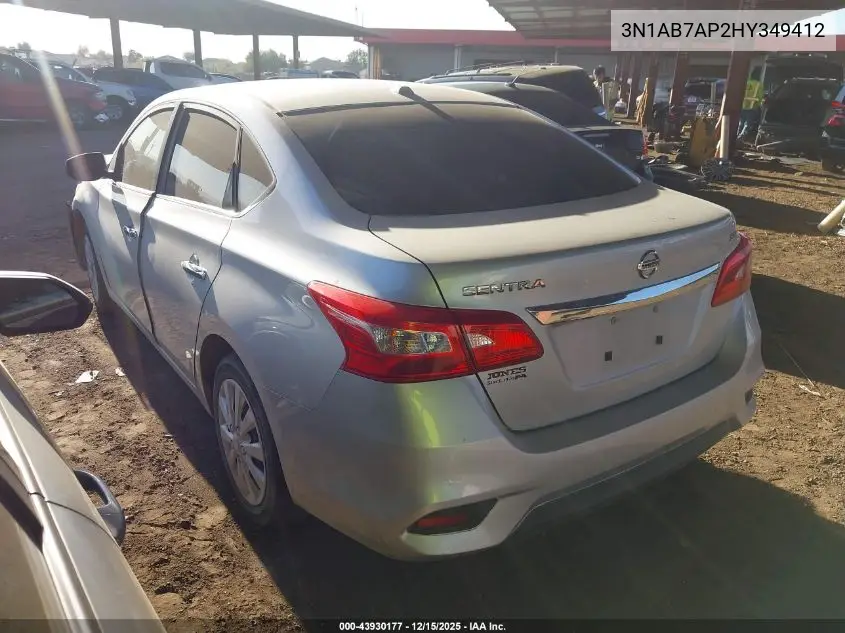 3N1AB7AP2HY349412 2017 Nissan Sentra Sv