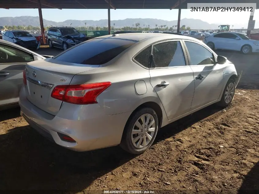 3N1AB7AP2HY349412 2017 Nissan Sentra Sv