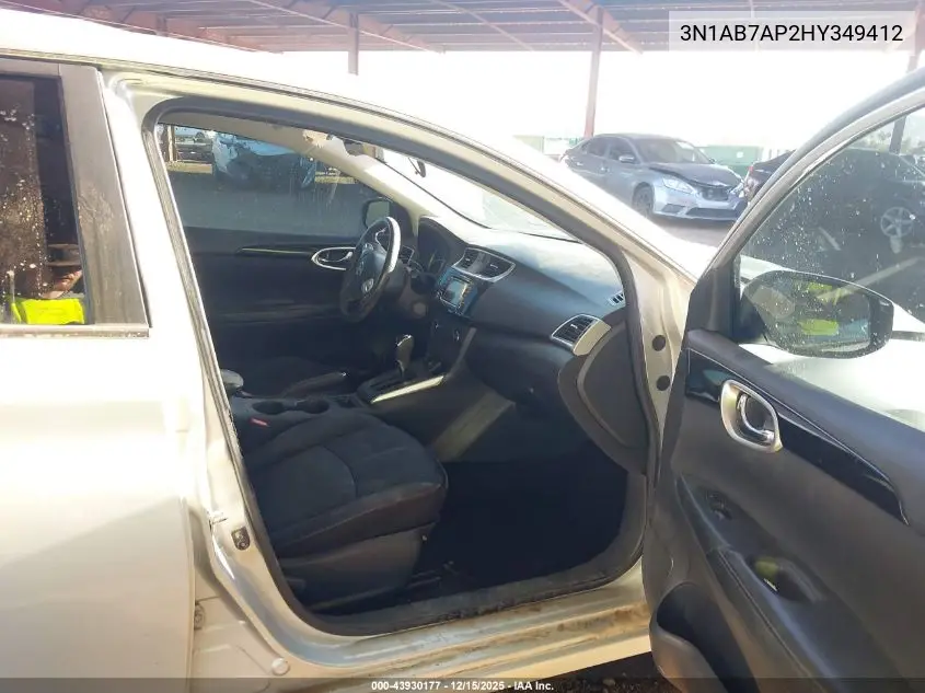 3N1AB7AP2HY349412 2017 Nissan Sentra Sv