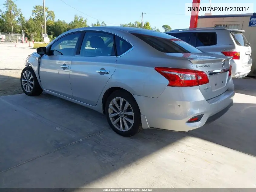 3N1AB7APXHY230314 2017 Nissan Sentra S