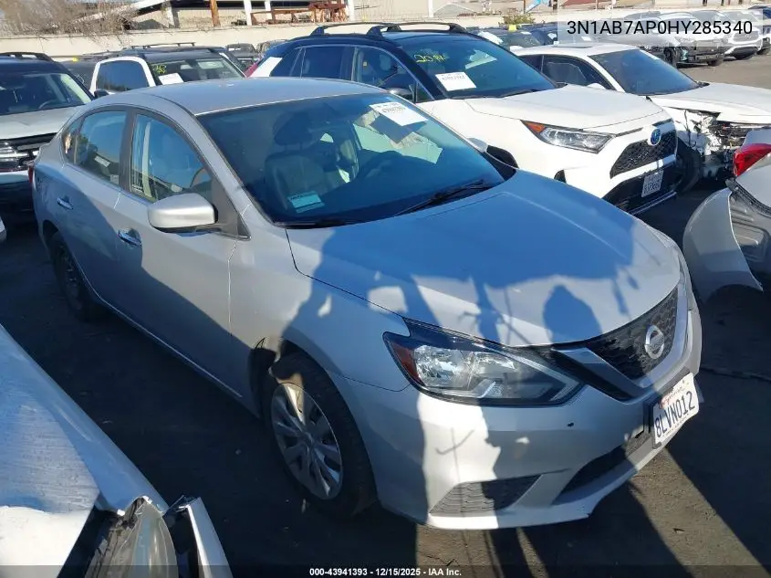 3N1AB7AP0HY285340 2017 Nissan Sentra Sv