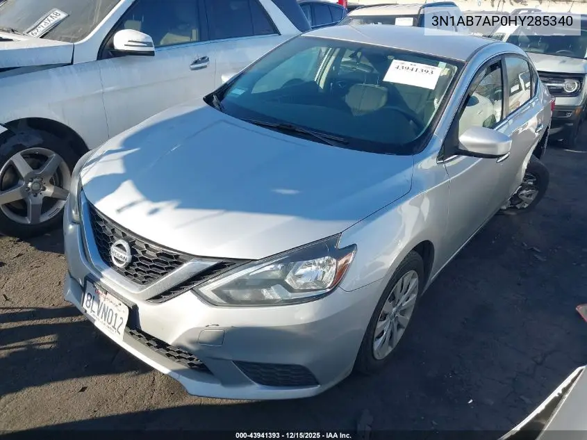 3N1AB7AP0HY285340 2017 Nissan Sentra Sv
