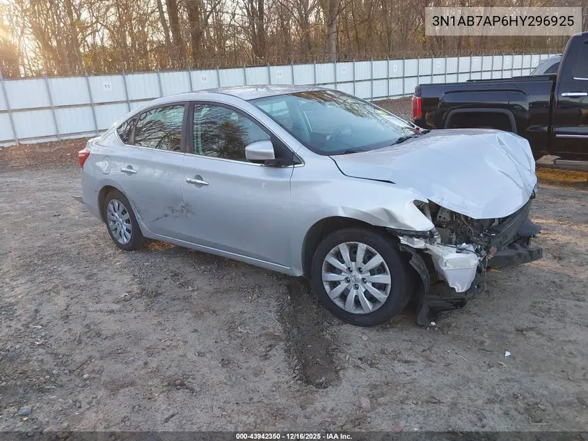 3N1AB7AP6HY296925 2017 Nissan Sentra Sv