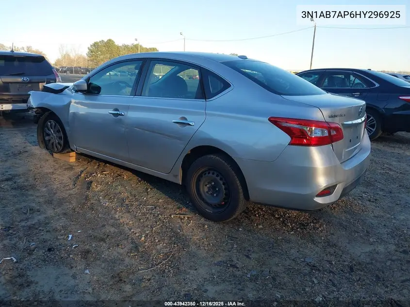 3N1AB7AP6HY296925 2017 Nissan Sentra Sv