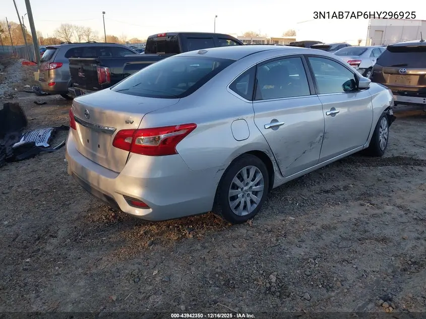 3N1AB7AP6HY296925 2017 Nissan Sentra Sv
