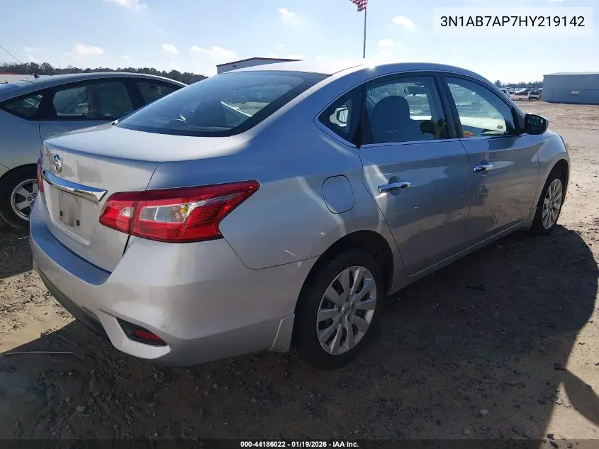 3N1AB7AP7HY219142 2017 Nissan Sentra S