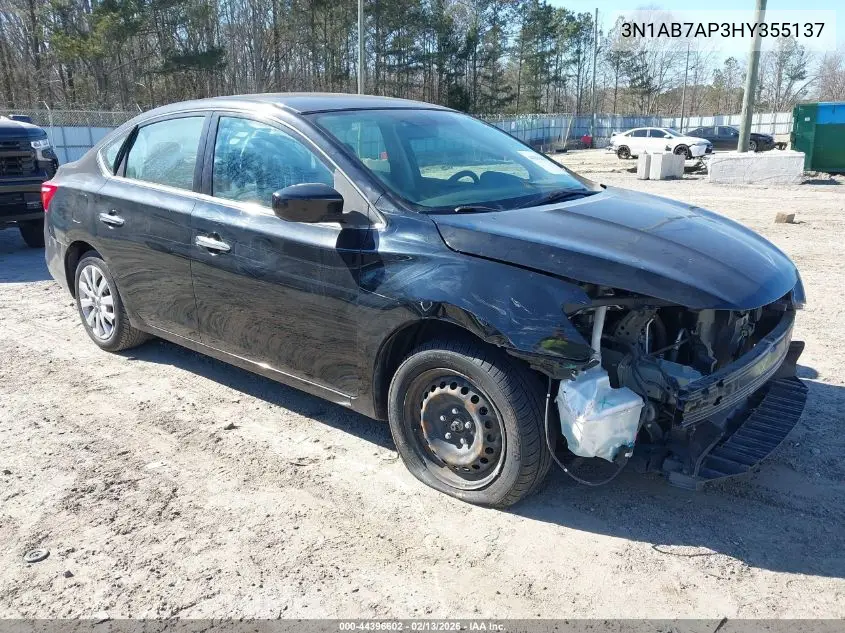 3N1AB7AP3HY355137 2017 Nissan Sentra Sv