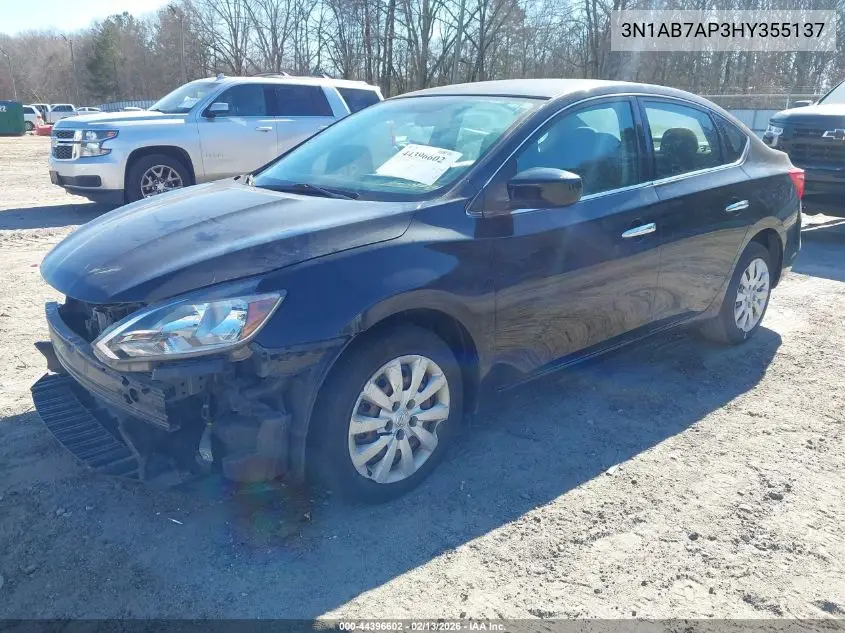 3N1AB7AP3HY355137 2017 Nissan Sentra Sv