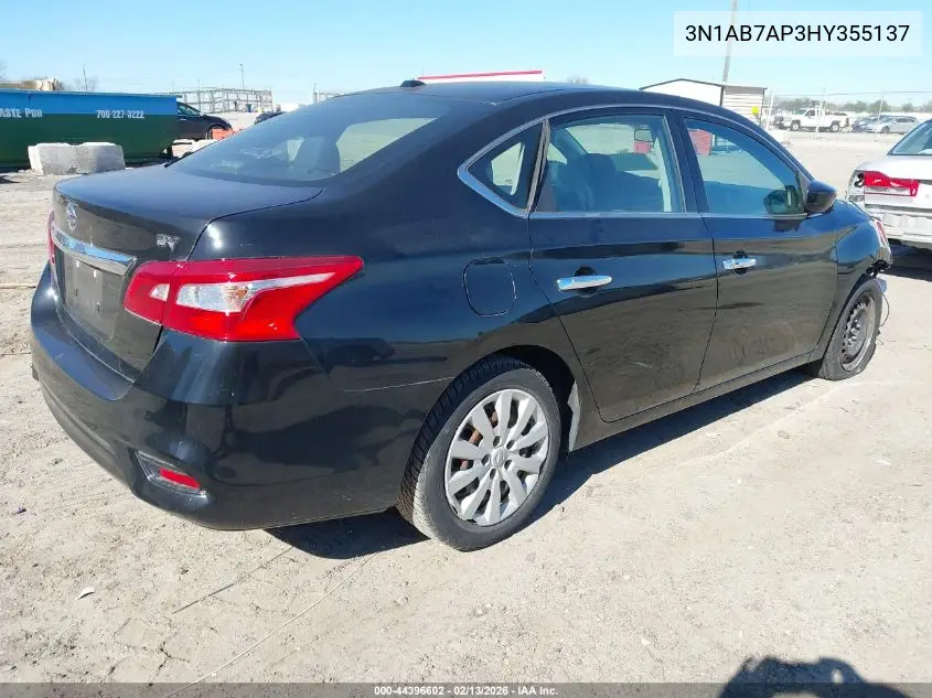 3N1AB7AP3HY355137 2017 Nissan Sentra Sv