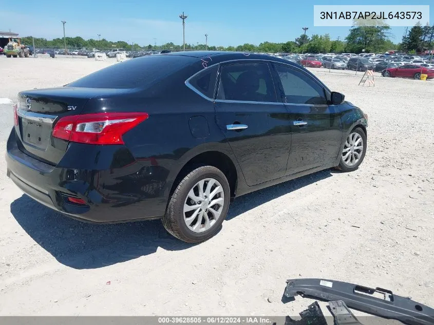 2018 Nissan Sentra Sv VIN: 3N1AB7AP2JL643573 Lot: 39628505