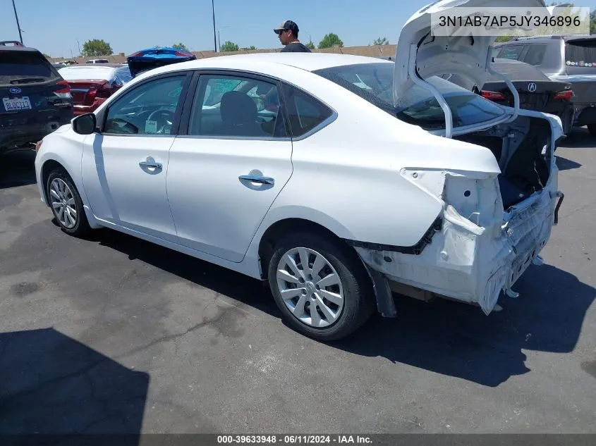 2018 Nissan Sentra S VIN: 3N1AB7AP5JY346896 Lot: 39633948