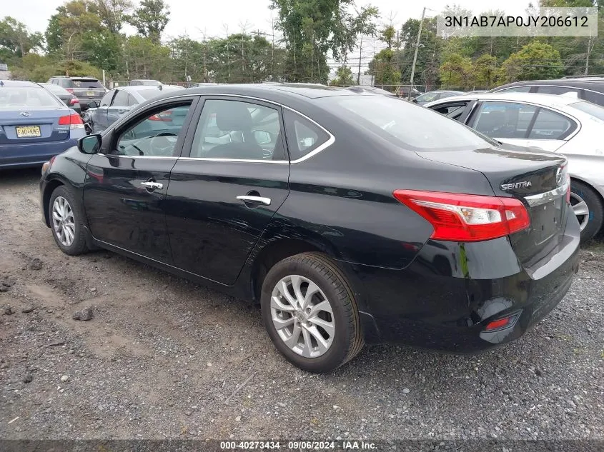 2018 Nissan Sentra S/Sv/Sr/Sl VIN: 3N1AB7AP0JY206612 Lot: 40273434