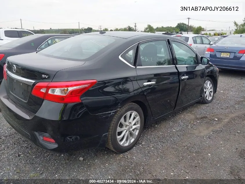 2018 Nissan Sentra S/Sv/Sr/Sl VIN: 3N1AB7AP0JY206612 Lot: 40273434