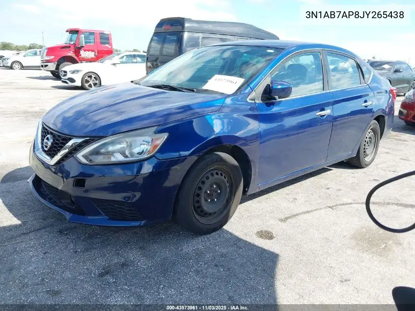 3N1AB7AP8JY265438 2018 Nissan Sentra S
