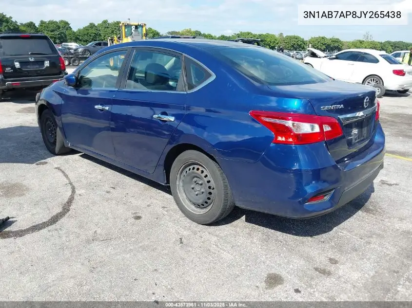 3N1AB7AP8JY265438 2018 Nissan Sentra S