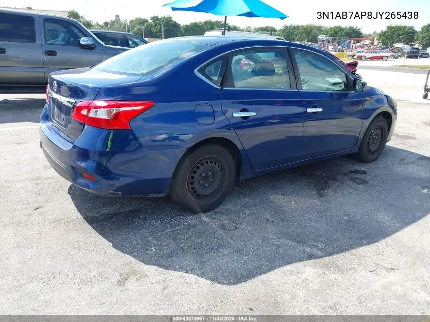 3N1AB7AP8JY265438 2018 Nissan Sentra S