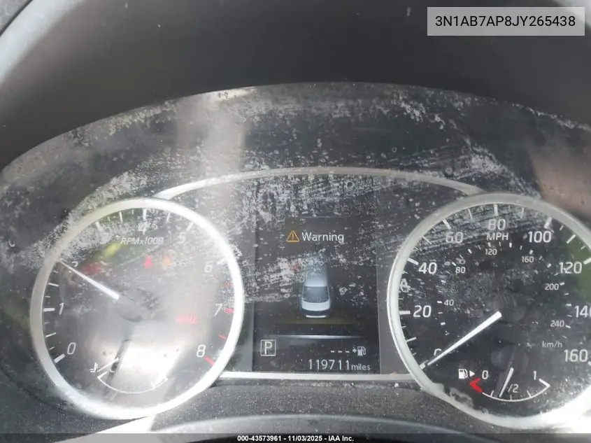 3N1AB7AP8JY265438 2018 Nissan Sentra S