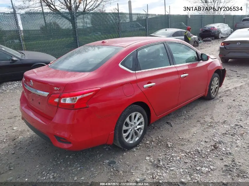 3N1AB7AP6JY206534 2018 Nissan Sentra Sv