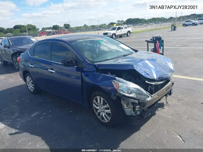 3N1AB7APXJY282001 2018 Nissan Sentra S