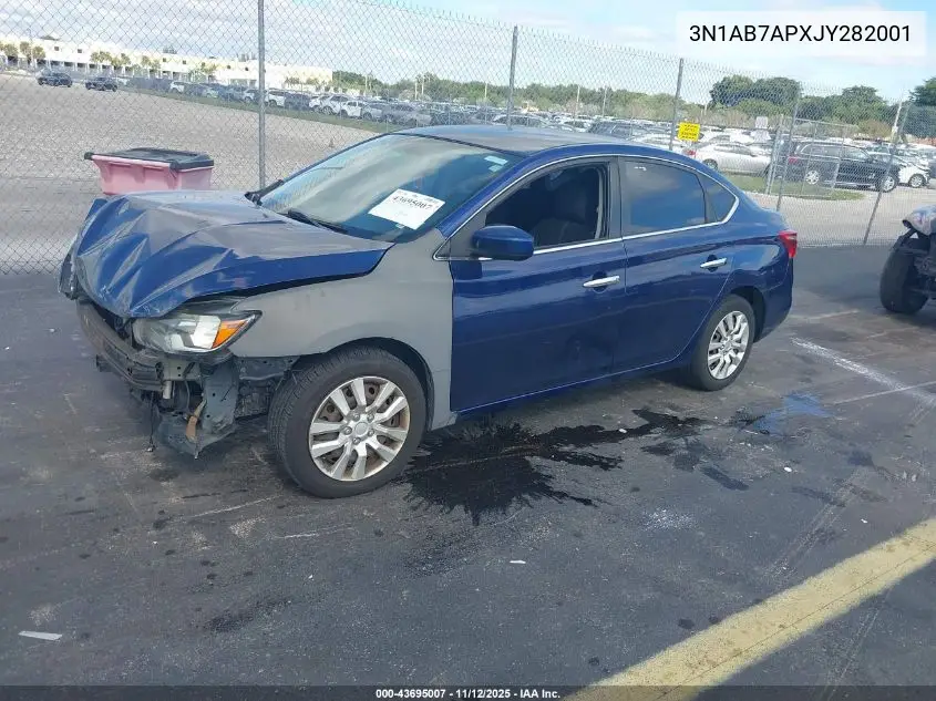 3N1AB7APXJY282001 2018 Nissan Sentra S
